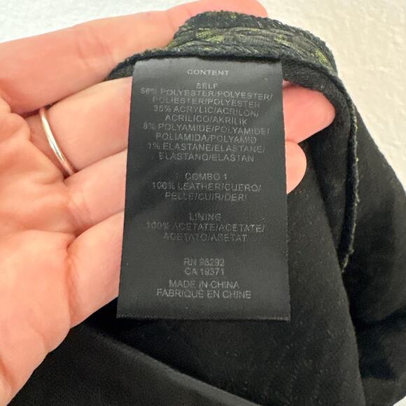 Tibi Snake Animal Print Leather Trim Ankle Cropped Pants 4 - Picture 4 of 5